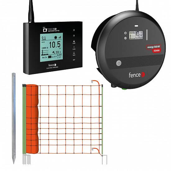 Kompletná sada s elektrickou sieťou a zdroj elektrického ohradníka RF 8 J proti vlkom, rysom - WiFi Gateway - sieť 50 m