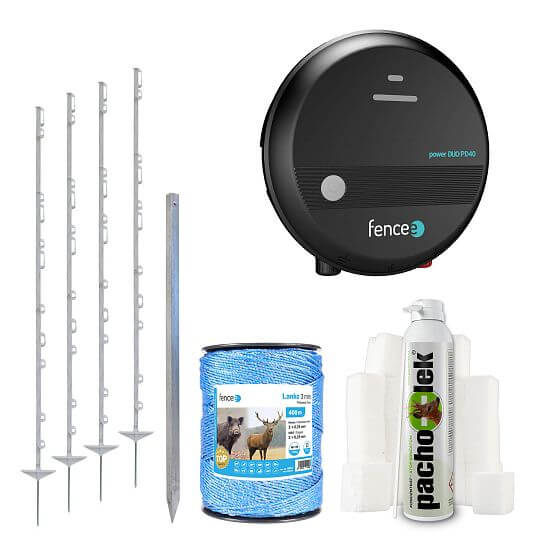 Sada pachového a elektrického ohradníka proti zveri - DUO zdroj 4 J - lanko 400 m