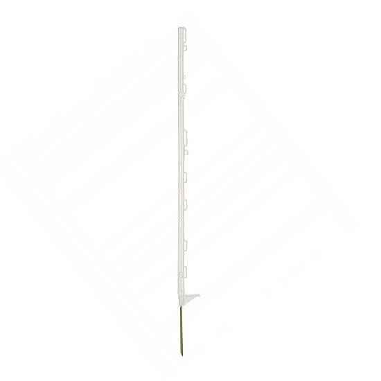 Mobilná plastová tyčka na elektrický ohradník, dĺžka 105 cm, 9 očiek, biela