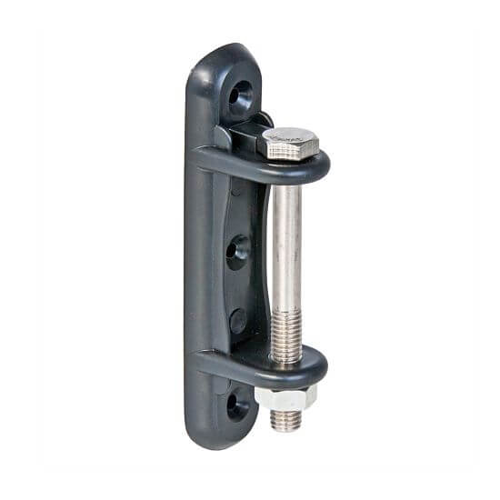 Rohový izolátor na elektrický ohradník na vrut, pre pásku do 60 mm, so železným šroubom - 10 ks
