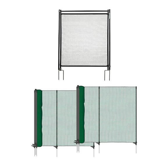 Sada dvoch nevodivých ohradníkových sietí 90 cm s bránou pre psy, mačky, králiky a hydinu