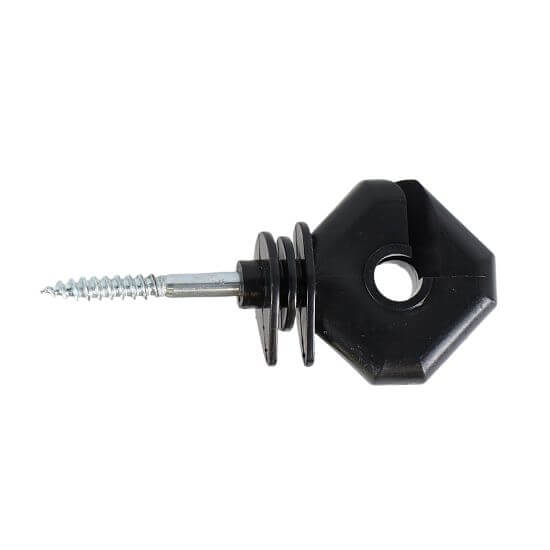 Štvorhranný izolátor na elektrický ohradník so skrutkou, pre laná, káble a drôty - 25 ks