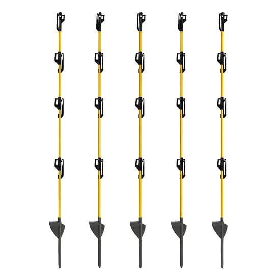 Sklolaminátová tyč pre elektrický ohradník 110 cm, pätka a hrot, 4 izolátory - 10 ks