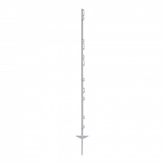 Mobilná plastová tyčka na elektrický ohradník, dĺžka 156 cm, 11 očiek, biela
