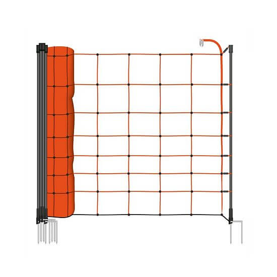 STANDARD oranžová elektrická sieť pre ohradník, pre ovce, kozy, výška 90 cm, 50 m, dvojitý hrot
