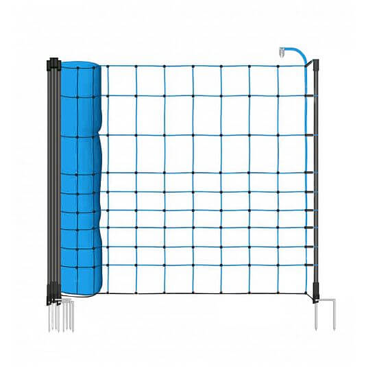 STANDARD modrá elektrická sieť pre ohradníky proti vlkom, výška 120 cm, 50 m, dvojitý hrot
