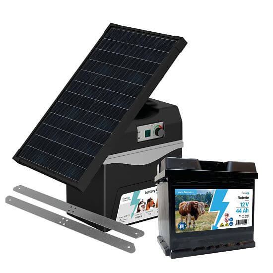 Bateriový zdroj fencee battery DUO BD10 + solárny panel 30 W + držiak + batéria 44 Ah