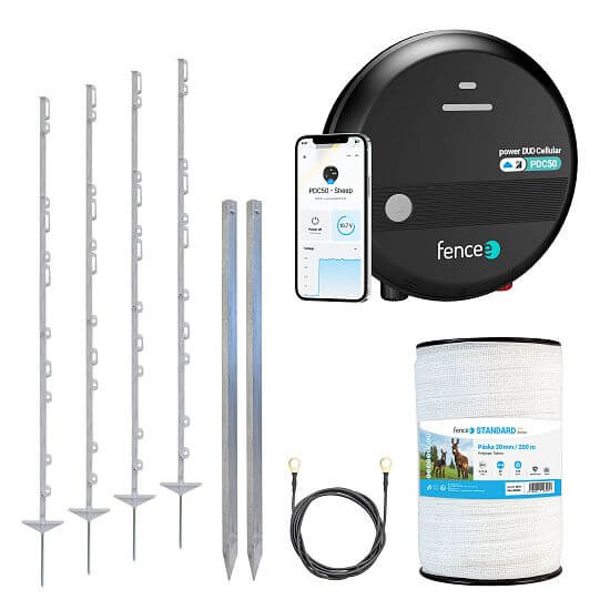Elektrický ohradník pre kone, poníky, osly a lesnú zver - DUO zdroj LTE 5 J - 200 m páska
