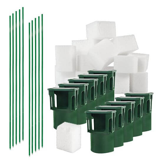 Sada pre pachové ohradníky - PROFI držiaky s nosičmi pachových ohradníkov BIO10-PO, sklolaminátové stĺpiky - 10 ks