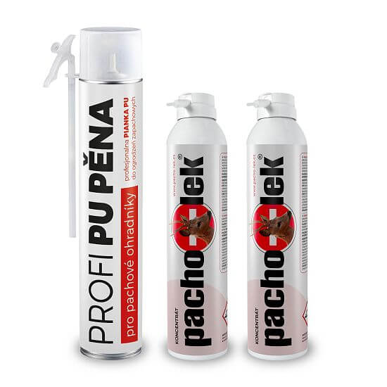 Sada DRIVE pachový ohradník - k ceste pred zrážkami so zvieratami do 1,5 km, 1 ks PU pena + 2 ks koncentrát