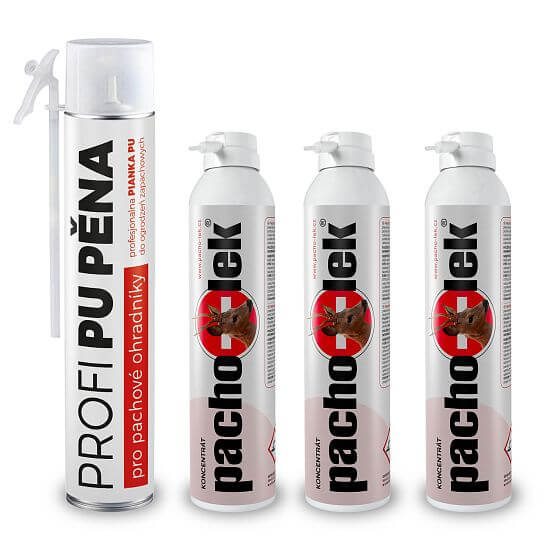 Sada pachového ohradníka na jelene, srnce a zajace do 1,5 km - 1 ks PU pena + 3 ks koncentrát