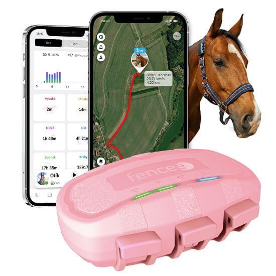 Inteligentný lokátor pre kone fencee EquiGPS Track, ružový