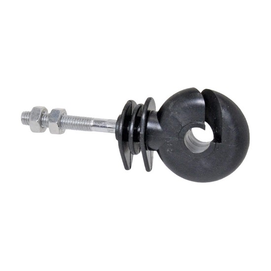 Izolátor na elektrický ohradník, okrúhly, pre drôt, lano, povraz a pásku, závit M6 - 25 ks