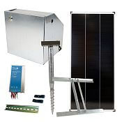 Základná sada solárného ohradníka s bezpečnostnou schránkou, 15 A regulátorom, 200 W panelom, montážnou konzolou
