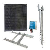 Basic sada solárneho ohradníka, zemný vrut, konzola, 10 A regulátor, 40 W panel