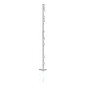 Mobilná plastová tyčka na elektrický ohradník, dĺžka 125 cm, 9 očiek, biely