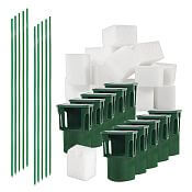 Sada pre pachové ohradníky - PROFI držiaky s nosičmi pachových ohradníkov BIO10-PO, sklolaminátové stĺpiky - 10 ks