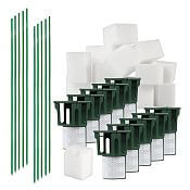 Súprava pre pachový ohradník – PROFI držiaky s reflexnou páskou a nosičmi BIO10-PO, sklolaminátové stĺpiky – 10 ks